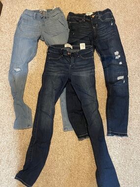 abercrombie kids Jeans Trio in Light Blue, Medium Blue, Dark Blue